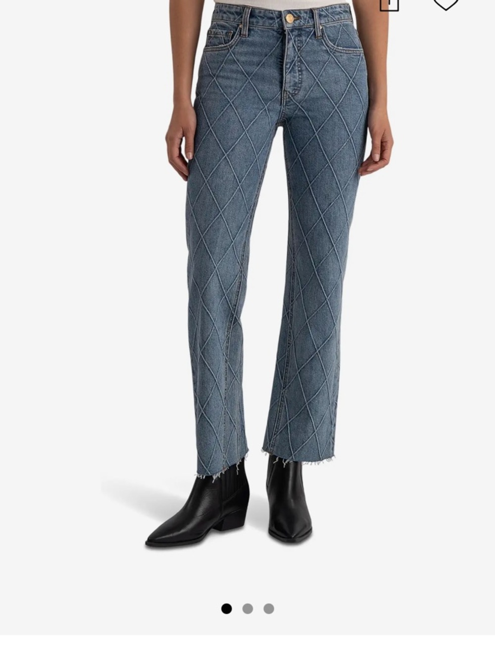 Kut from the Kloth High-Rise Kelsey Fab Ab Ankle Flare - Windowpane